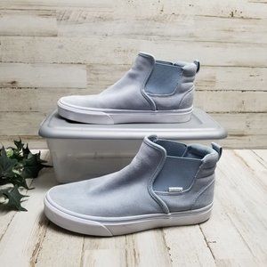 Womens Light Blue High Top Slip On Suede Vans Size 8.5